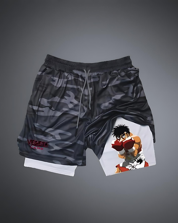 "Hajime no Ippo" Performance Shorts - Grey Camo