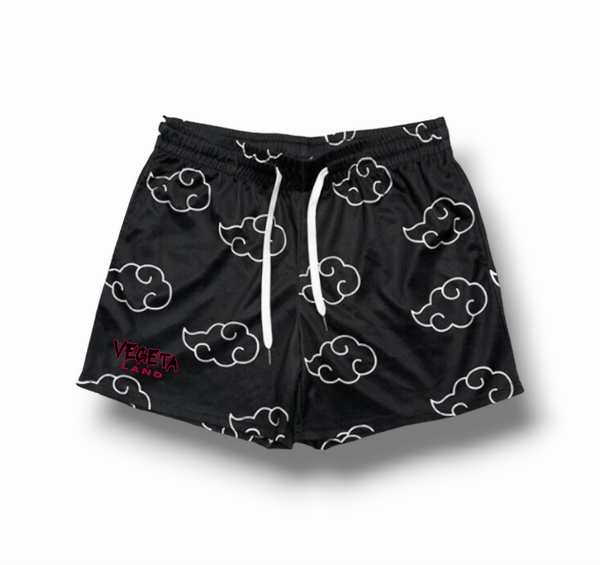 "AKATSUKI" Black Shorts