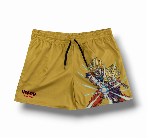 "KAMEHAMEHA" Gold Shorts