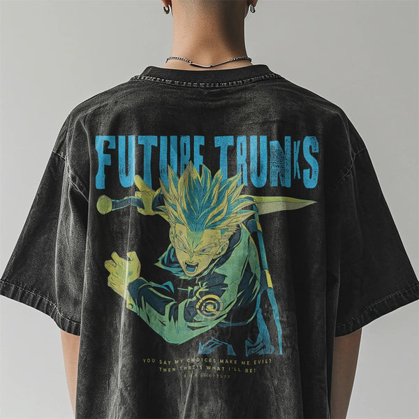 "FUTURE TRUNKS" Reversed Vintage Oversized Tee